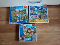 Zestaw puzzli 3+ Psi Patrol, Super Wings, 9 układanek stan bardzo dobr
