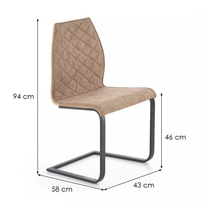 Krzesła 6sztuk  K265   metal brąz dąb miodowy loft do salonu jadalni
