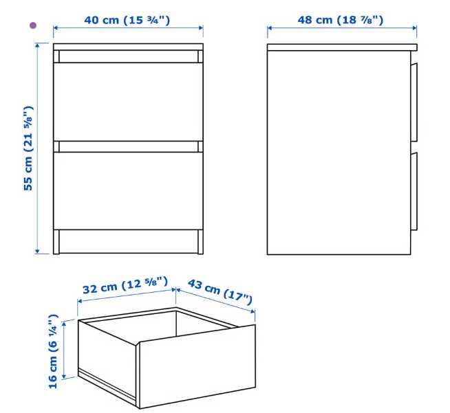 Cama Casal King (180 x 200) Completa - Modelo MALM IKEA + 2 Cómodas