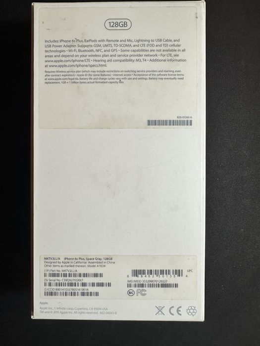 iPhone 6s Plus 128 ГБ - полный оригинальный комплект- Аккумулятор 97%