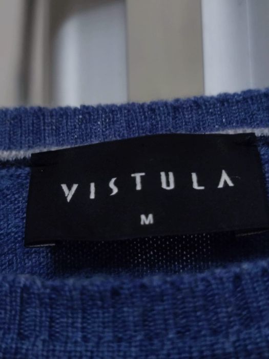 sweter męski sweterek Vistula M błękitny niebieski classic sport retro