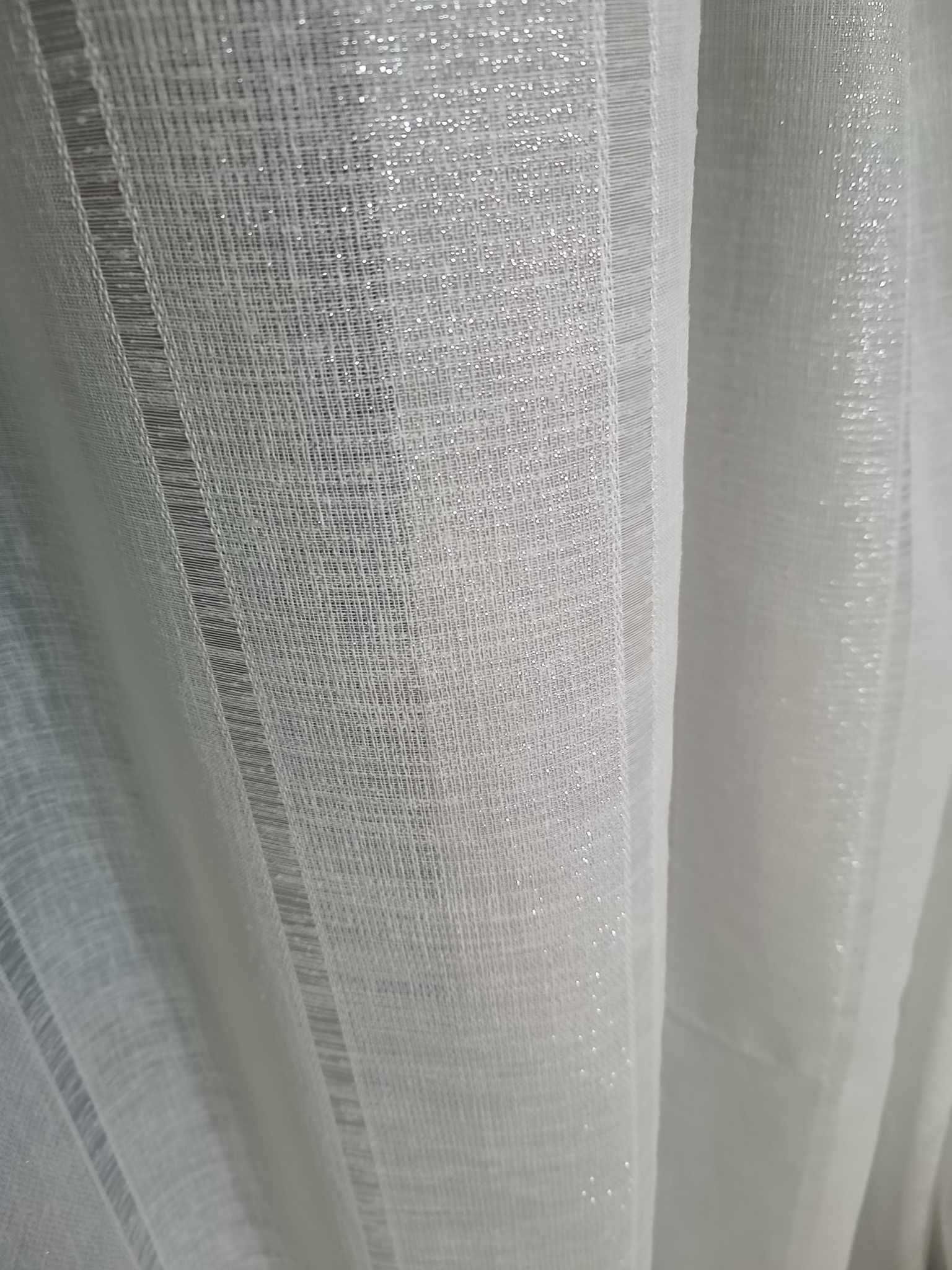 firanka z metra GRUBSZA,zaciemniająca, wys 280 cm BIAŁA+SREBRO