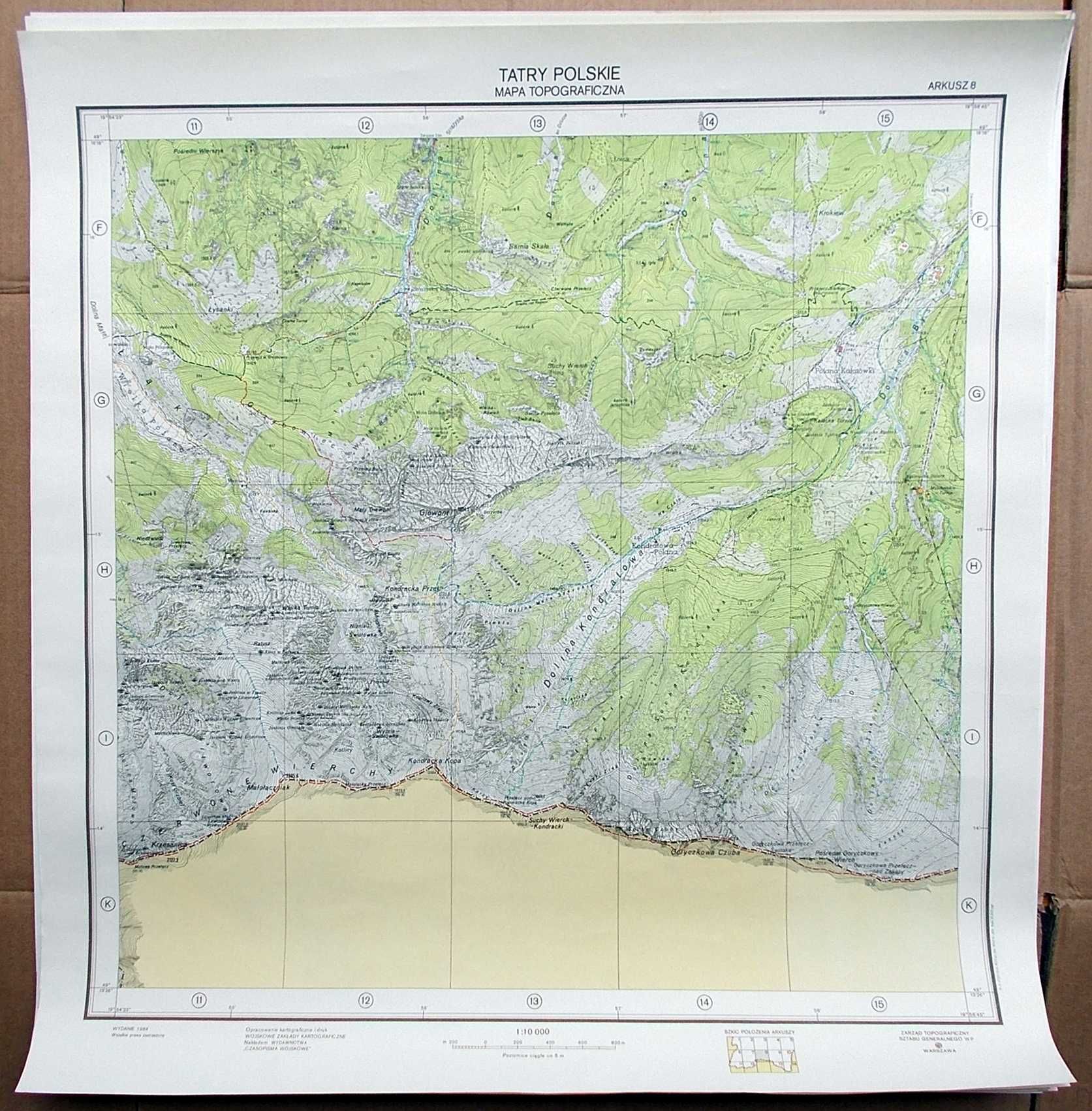 Tatry Polskie. Mapa topograficzna. 1984. Komplet 14 map.