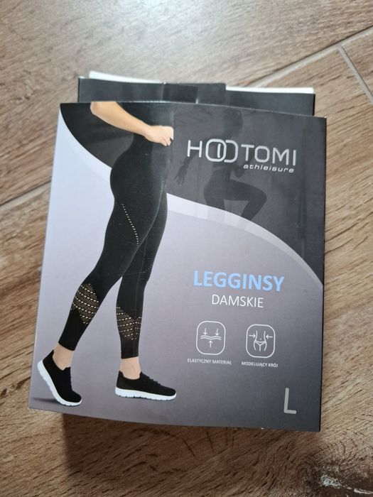 Legginsy damskie z wysokim stanem butelkowa zieleń Hootomi L