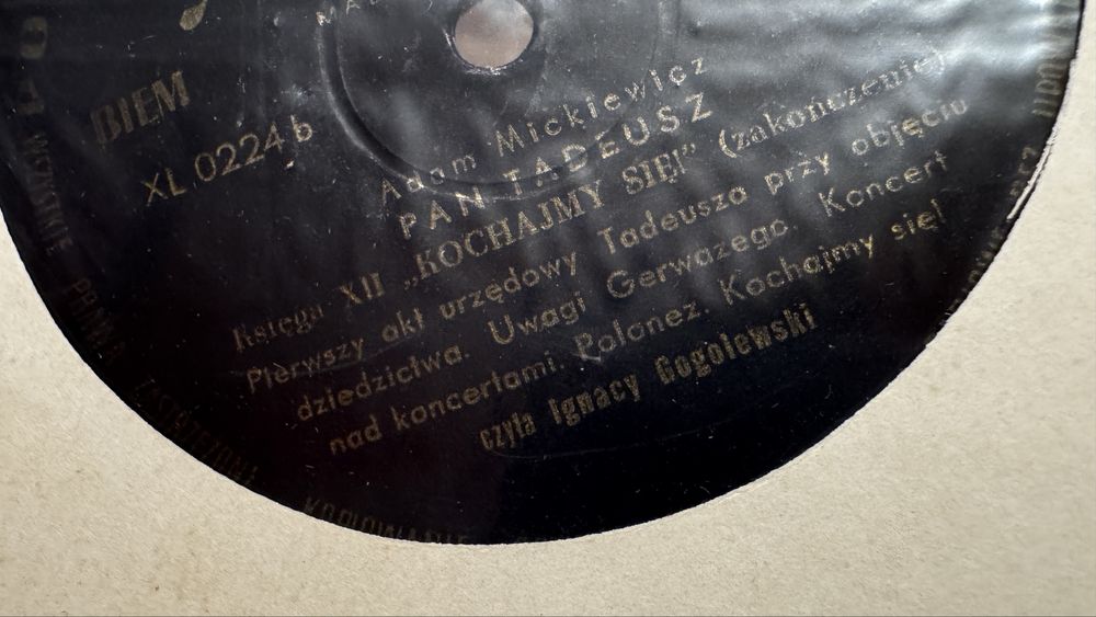Pan Tadeusz Adam Mickiewicz komplet 14 płyt winylowych gramofonowych