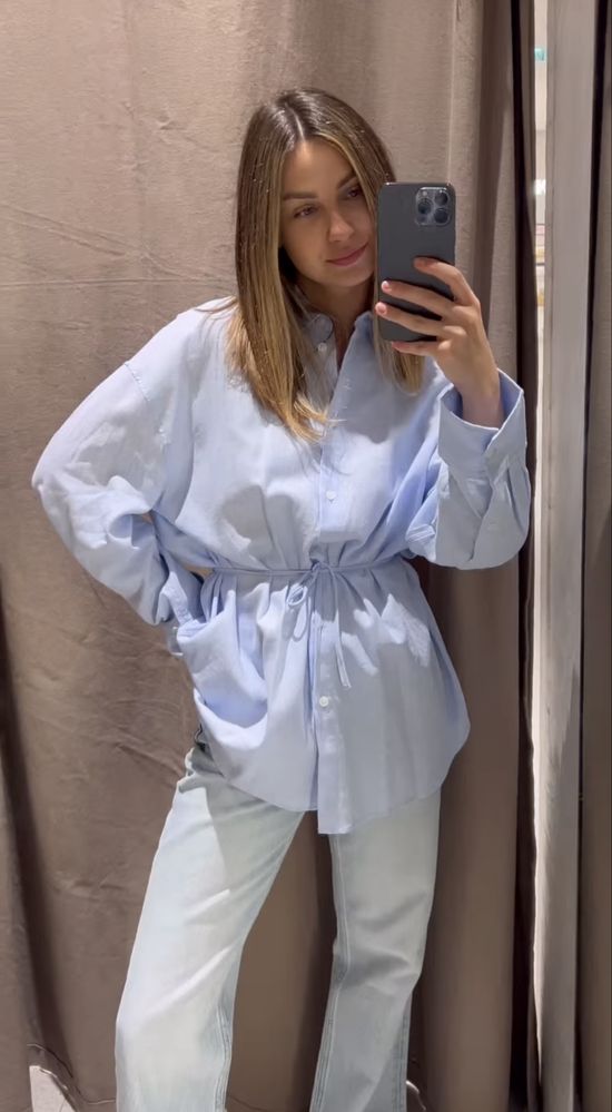 Льняні сорочки Zara,оверсайз сорочка Zara ,стильна сорочка Zara