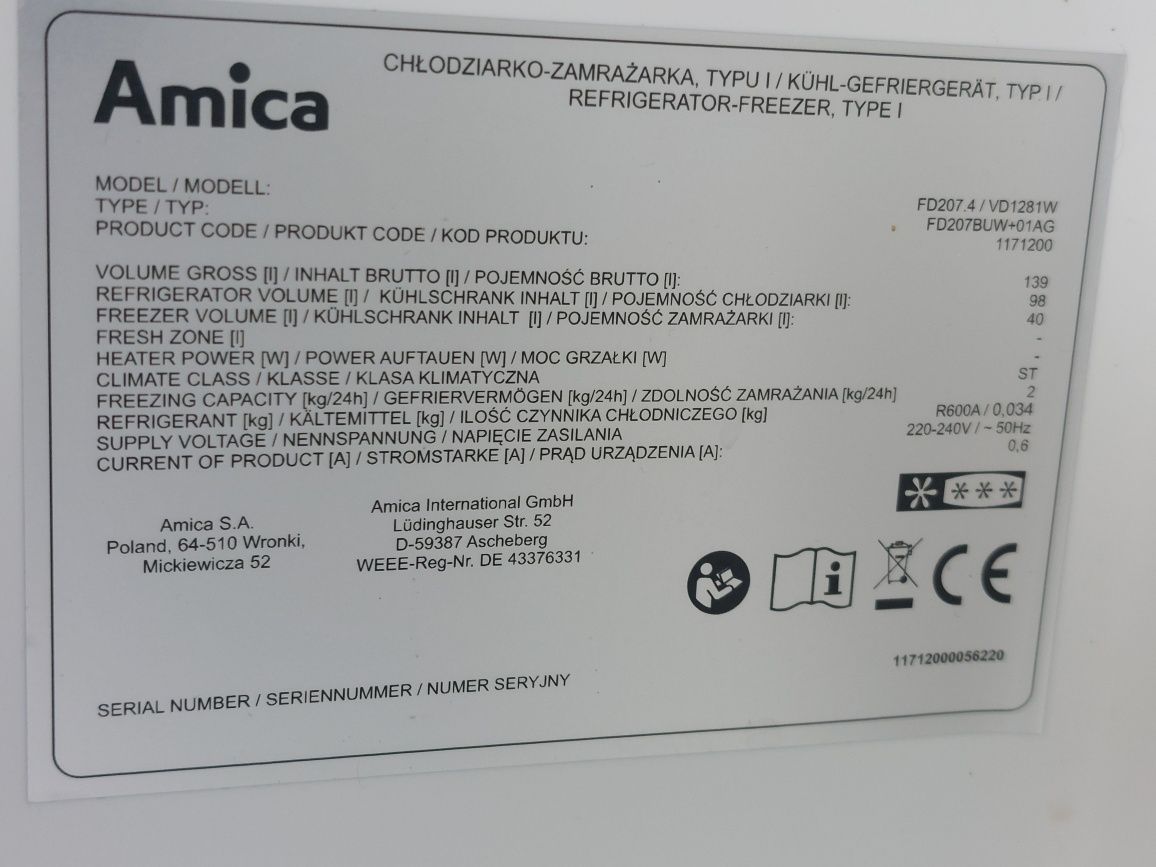 Lodowko- Amica - dowóz
