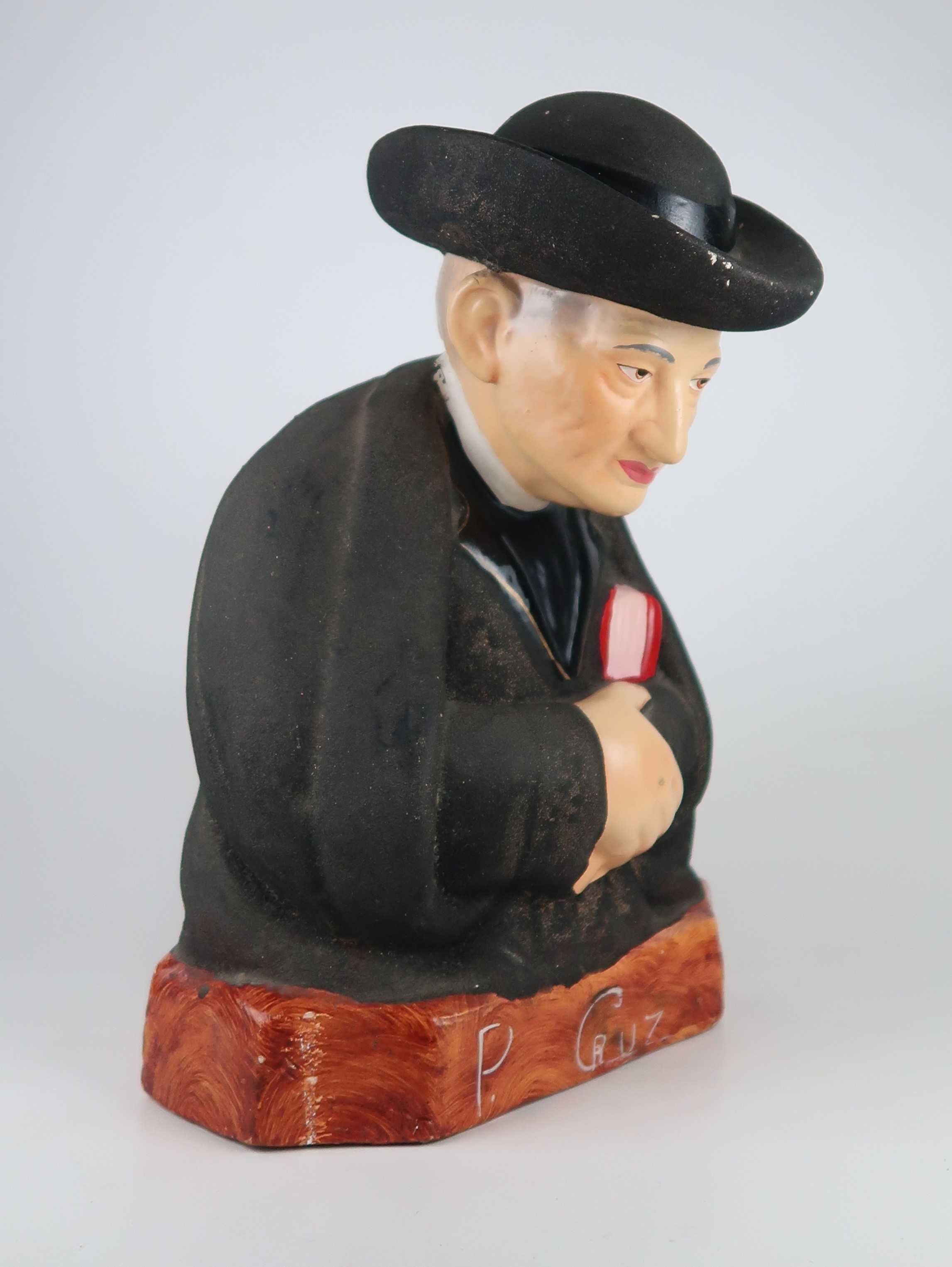 Padre Cruz - Escultura antiga em faiança Portuguesa - 28 cm