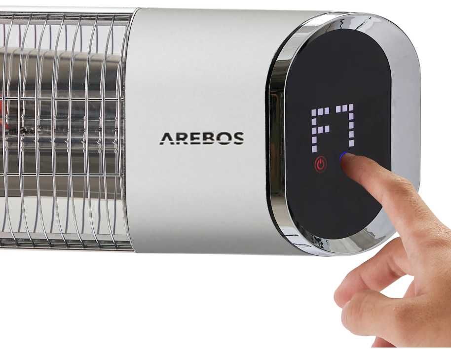 Promiennik podczerwieni AREBOS 2000 W, z pilotem zdalnego sterowania
