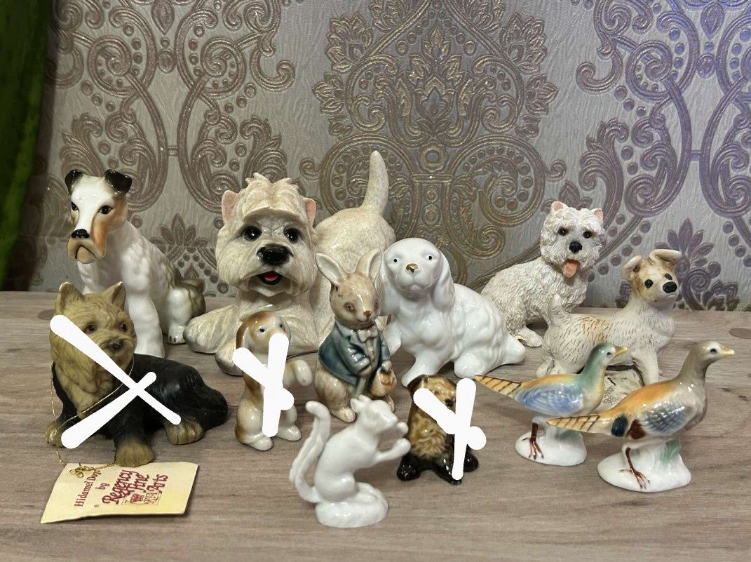 Миниатюрные коллекционные фигурки зверей,
