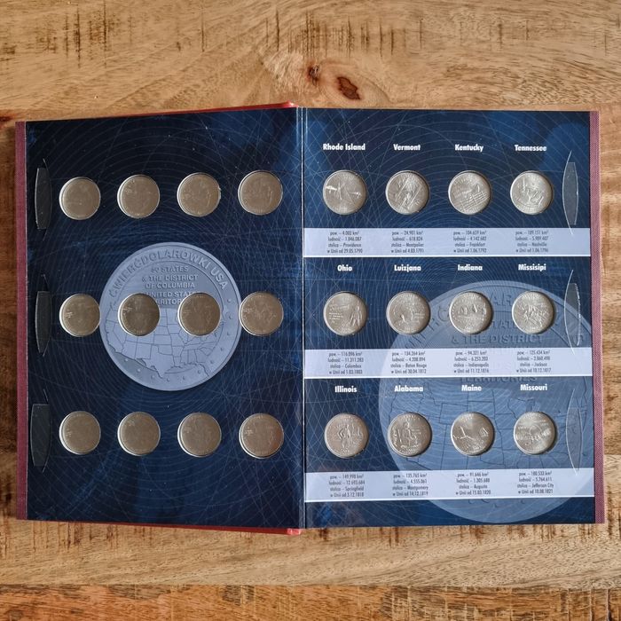 Ćwierćdolarówki USA album z monetami