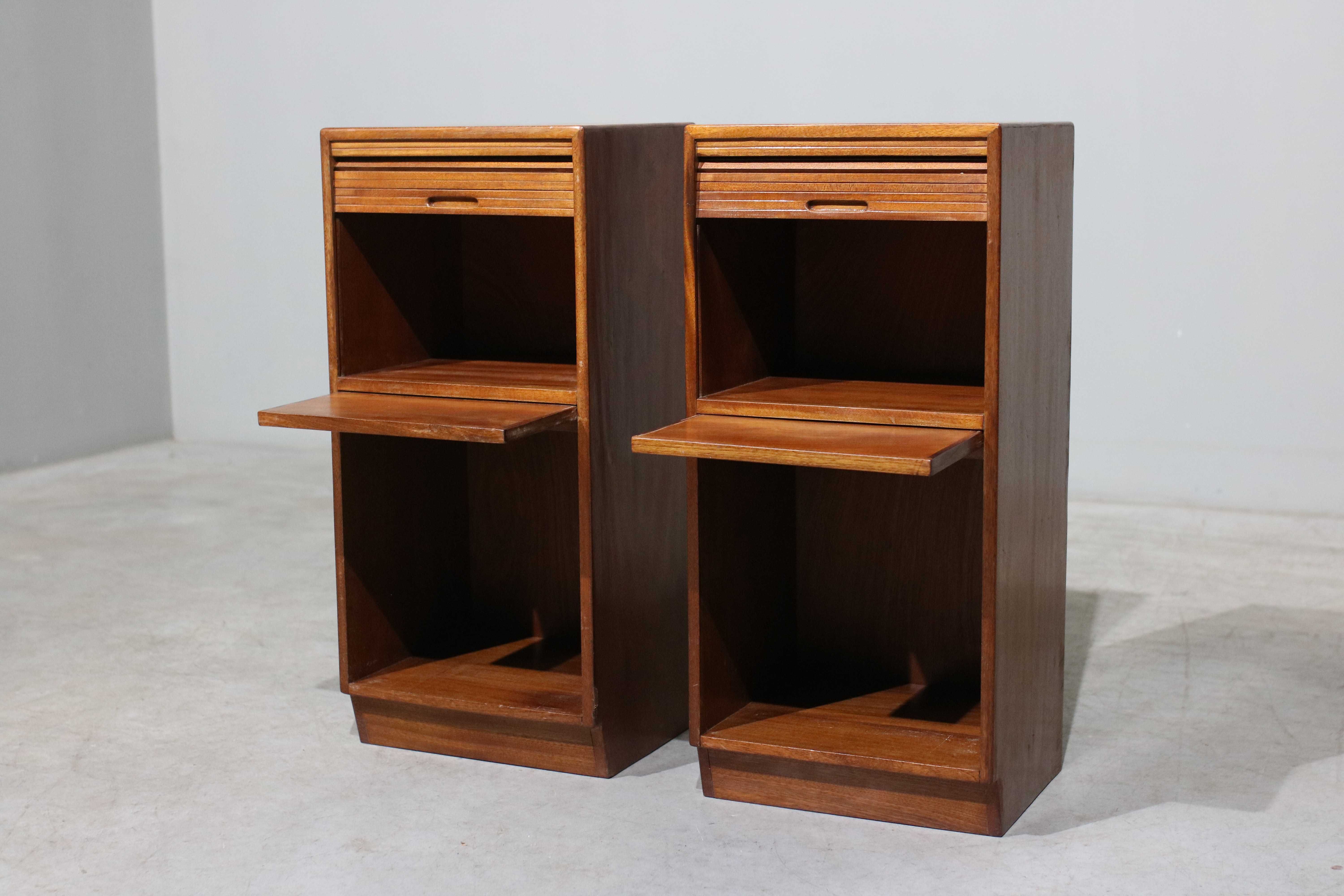 Par de mesinhas de cabeceira em mogno | Scandinavian Design