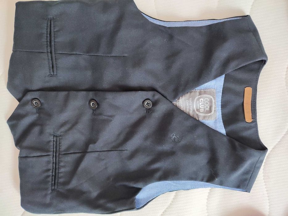 Kamizelka granatowa elegancka chłopięca 128