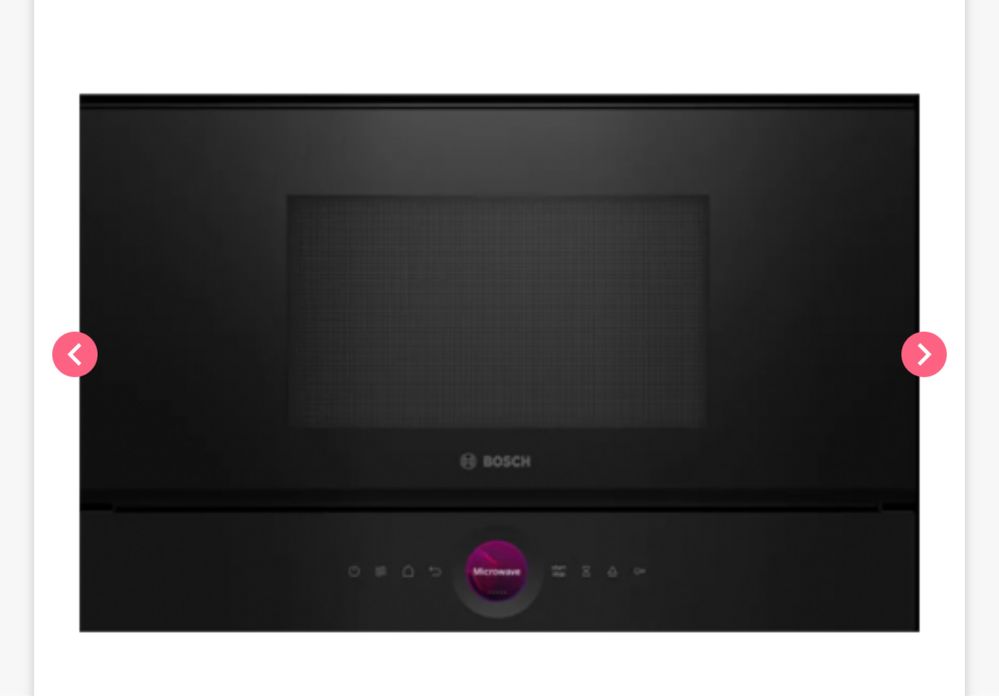 Microondas de Encastre BFR7221B1 21L 900W (Preto) - BOSCH