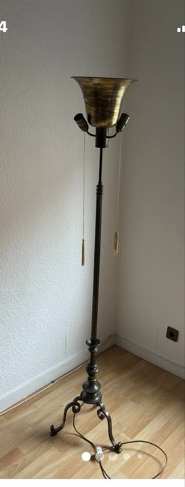 Lampa mosieżna stojąca  wys. 175 cm