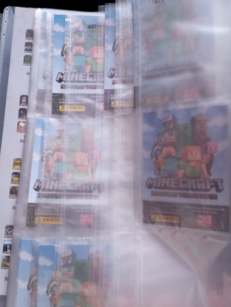 Caderneta Cartas Minecraft incompleta