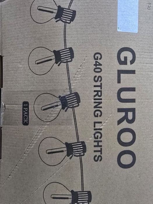 Lampki sznurkowe Gluroo G40. 30 metrów 50 żarówek plus 2 gratis