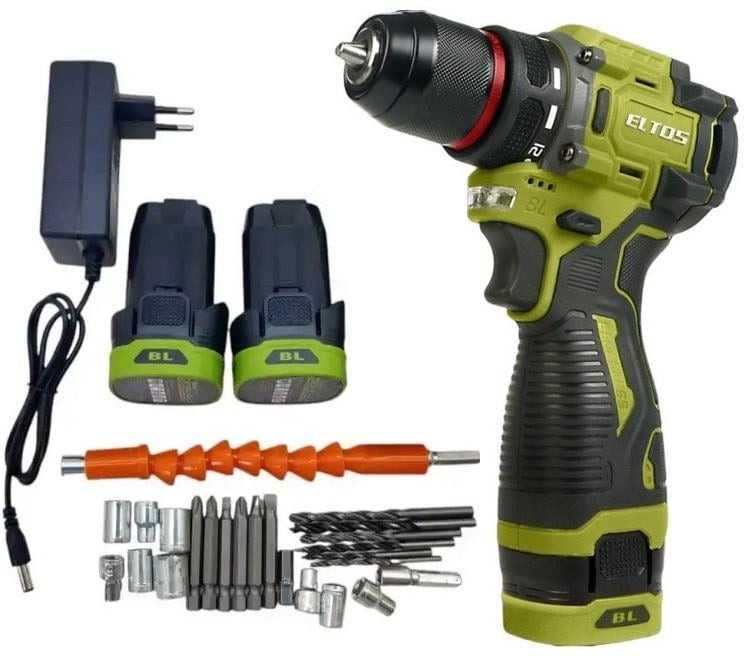 Шуруповерт ELTOS ДА-16Li BL 20В 2АКБ бесщеточный Германия + подарок
