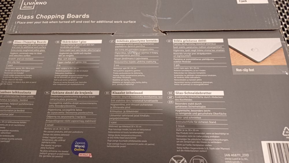 Szklane deski do krojenia LIVARNO
