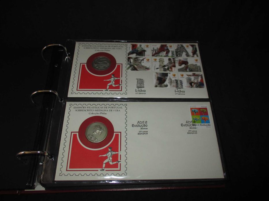 Colecção Sobrescrito-Medalha de 1º Dia 2001 a 2004 Philae Completo