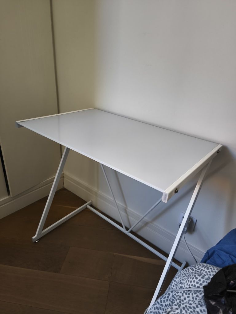 Mesa Secretária Semi-Nova Vidro Temperado