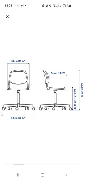Krzesło do biurka dziecięce Örfjäll Ikea