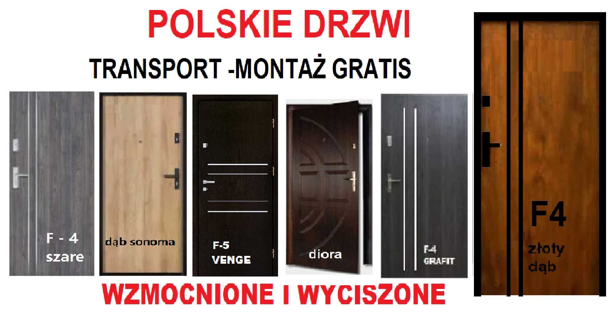 Drzwi z montażem zewnętrzne wejściowe wewnątrzklatkowe do BLOKÓW