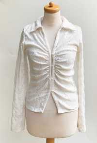 Bluzka Gina Tricot M 38 Ażurowa Biała Top