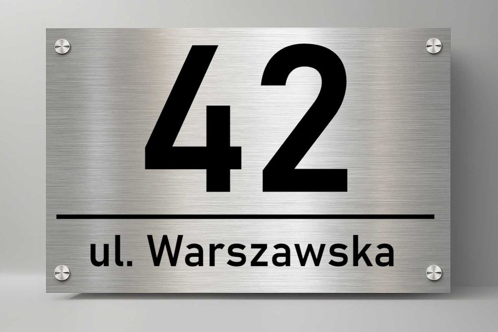 Numer domu nierdzewny Tabliczka adresowa z numerem domu