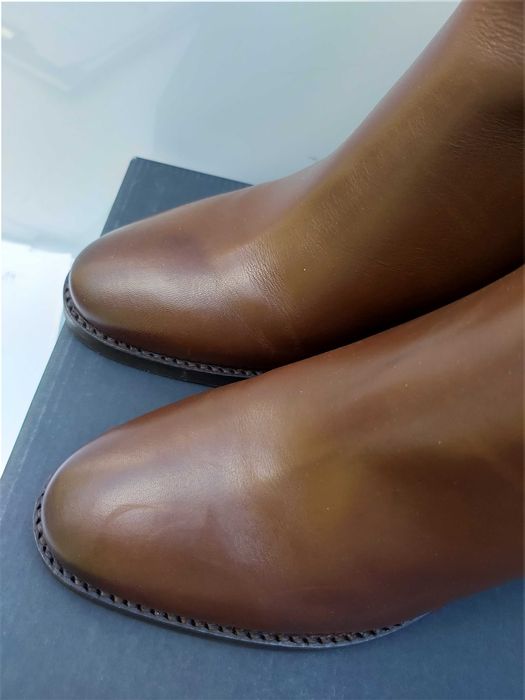 Nowe botki TOMMY HILFIGER skórzane brązowe sztyblety 37