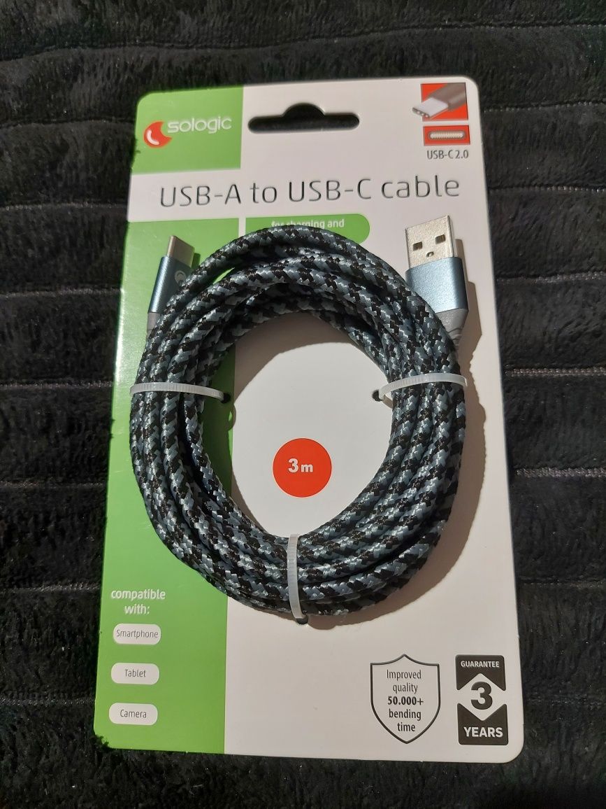 Kabel USB typu C, dl 3m