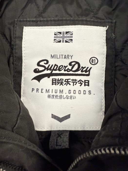 Superdry Military чорна куртка L утеплена Premium темно сіра зелена
