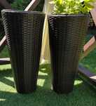 Donica technorattan wysoka 59 cm zestaw 2 szt
