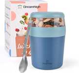 Dreamhigh® pojemnik na lunch (stal nierdzewna, niebieski)-500 + 250 ml