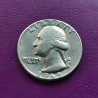 Moneta USA QUARTER DOLLAR 1965 - 25 centów George Washington - Ładna !