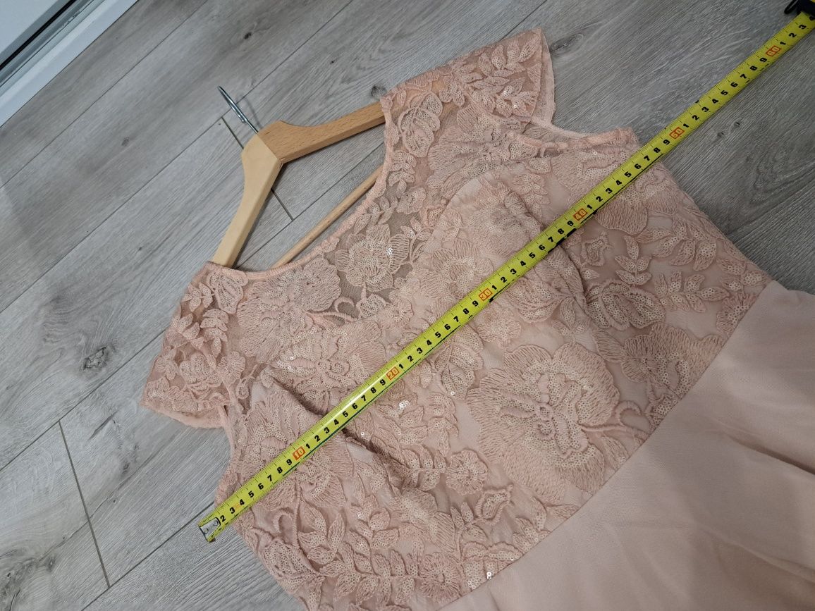 Piękna pudrowa różowa sukienka imprezowa XL XXL