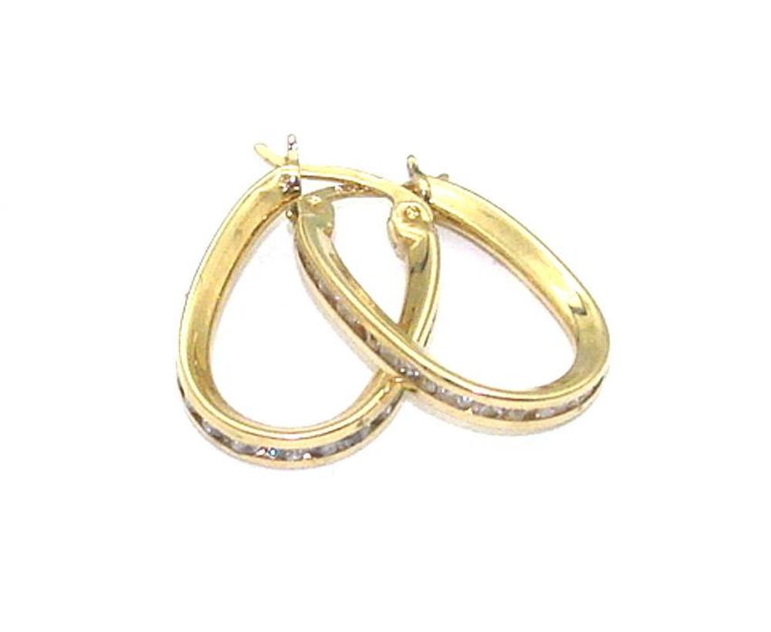 Złote kolczyki owal -K/83.