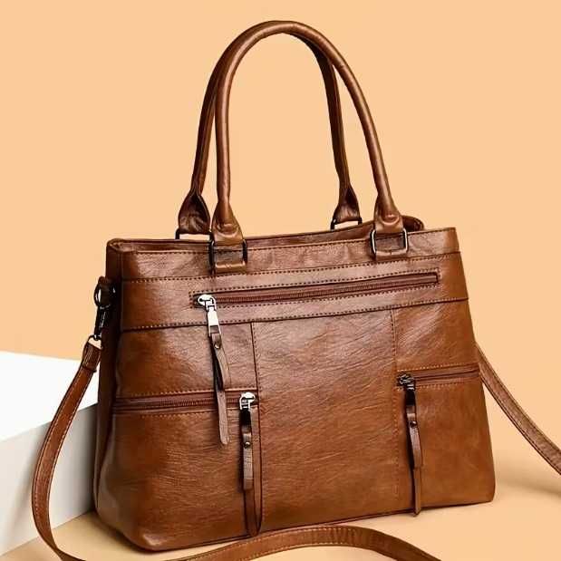 Brązowa torebka damska pojemna listonoszka crossbody na ramię nowa