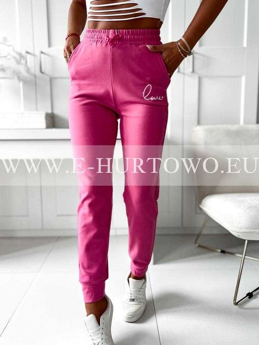 Spodnie damskie dresowe różowe l/xl