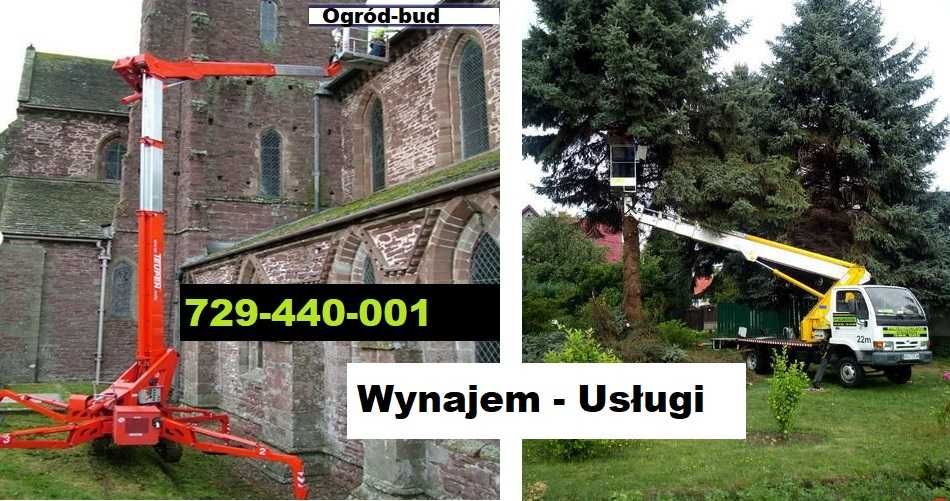 Zwyżka gąsienicowa pająk23m--Podnśnik koszowy kołowy 22m wynajem