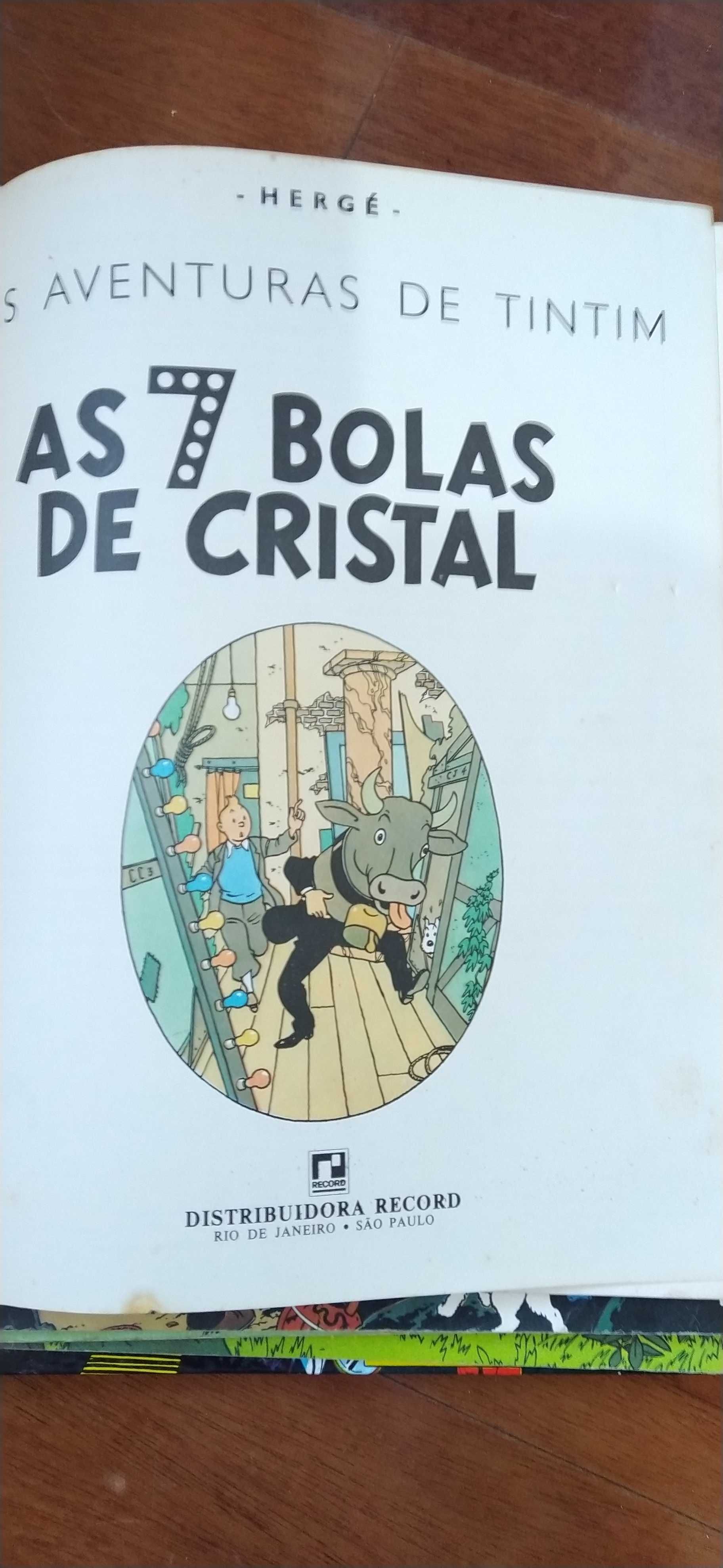 Livro do Tintim "As 7 bolas de Cristal"