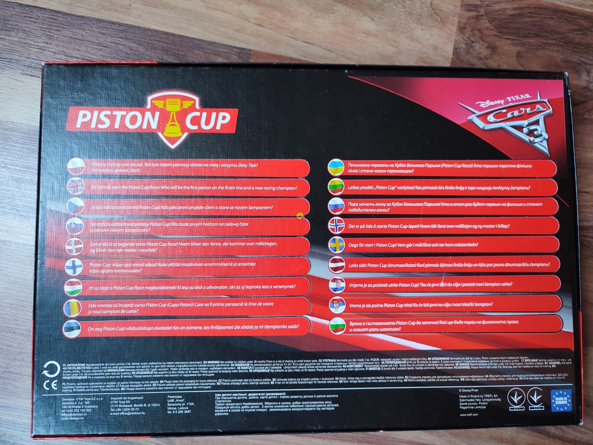 Gra planszowa piston cup cars 3