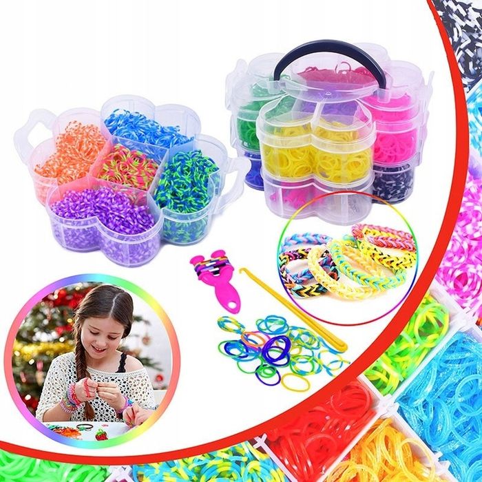 Zestaw Gumek Do Robienia Bransoletek Kreatywny Mocne Xxl Kolory Gumki