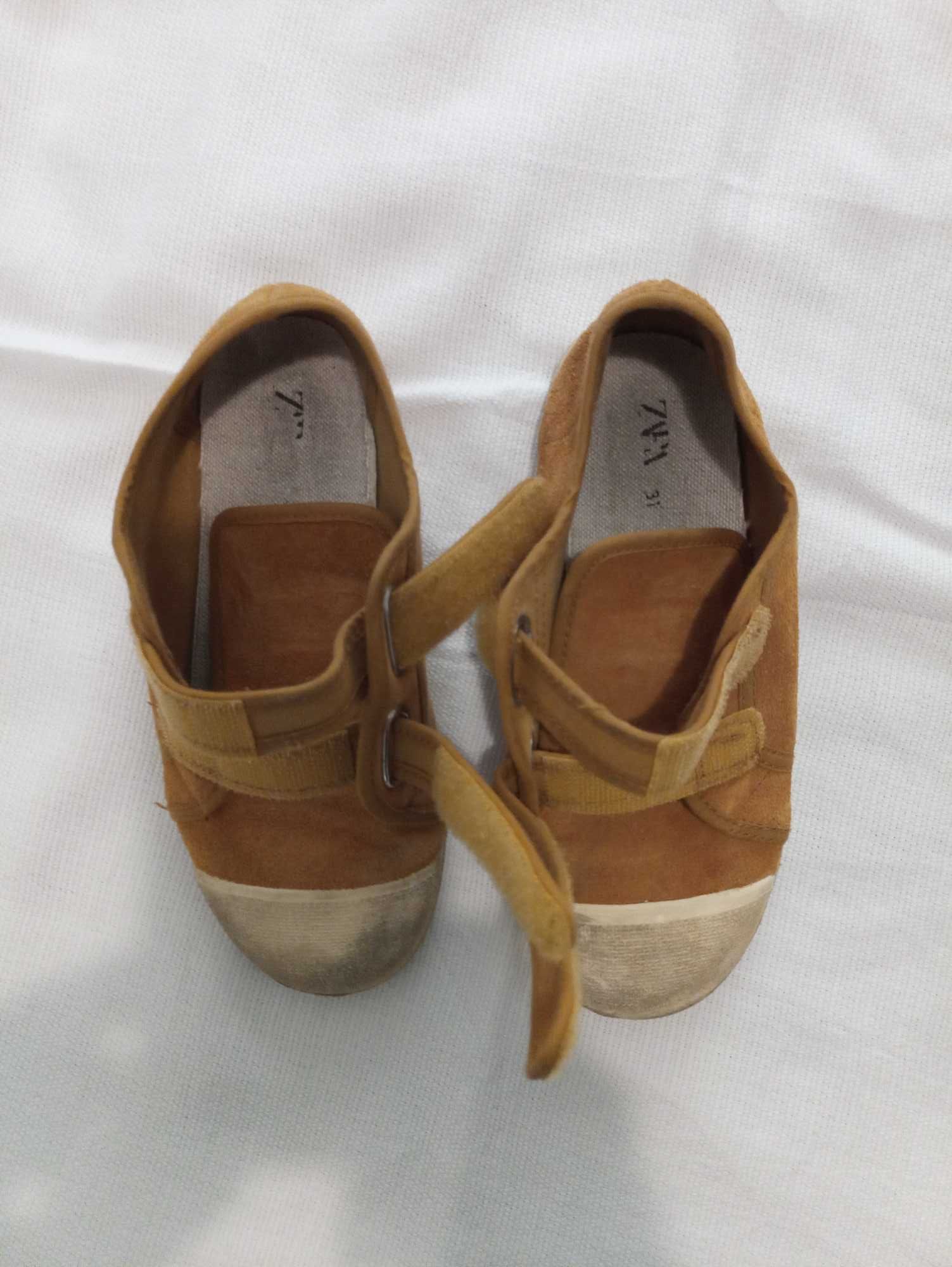 Tenis camurça Camel Zara 31