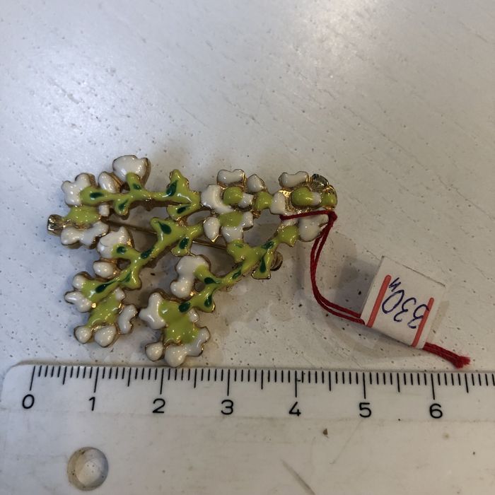 Брошка емаль квіти вінтаж