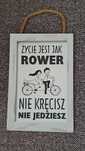 Tabliczka motywacyjna rower