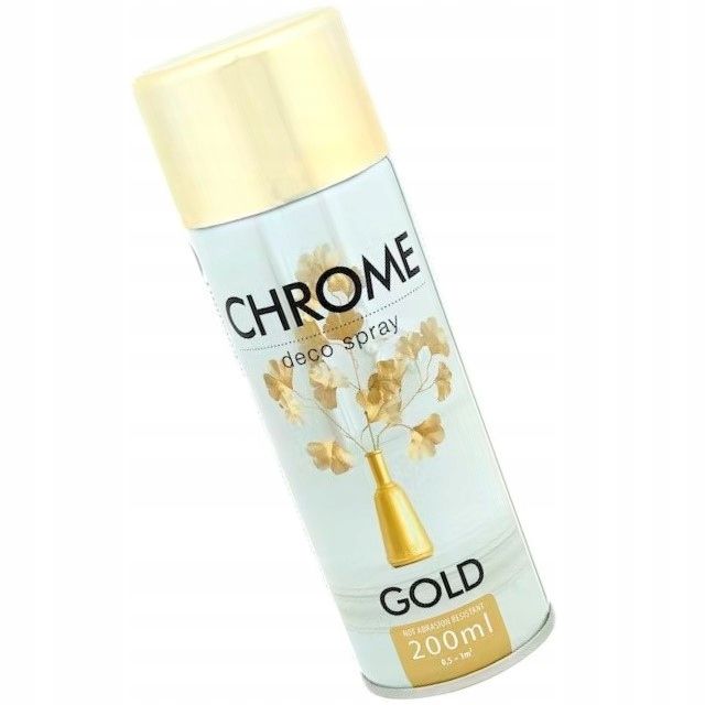 Złota Chromowana Farba Lakier Spray Chrom 200 Ml