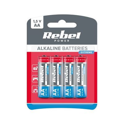 Baterie Aa Lr06 Alkaliczne 4Szt Rebel