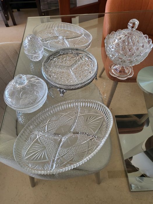 Conjunto 6 peças vidro de mesa