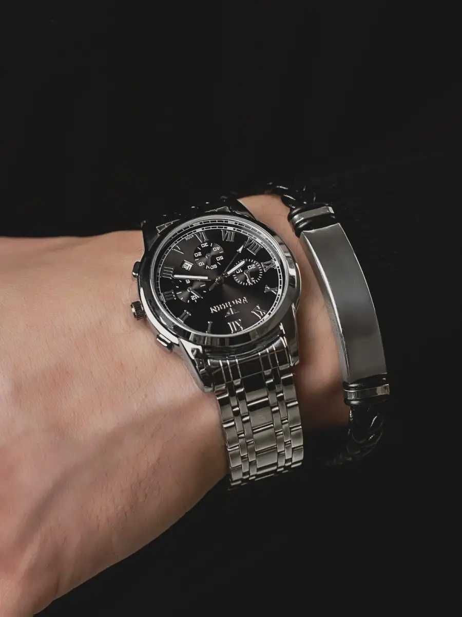 Zegarek męski Klasyczny z Bransoletą +Narzędzie Do Regulacji Paska